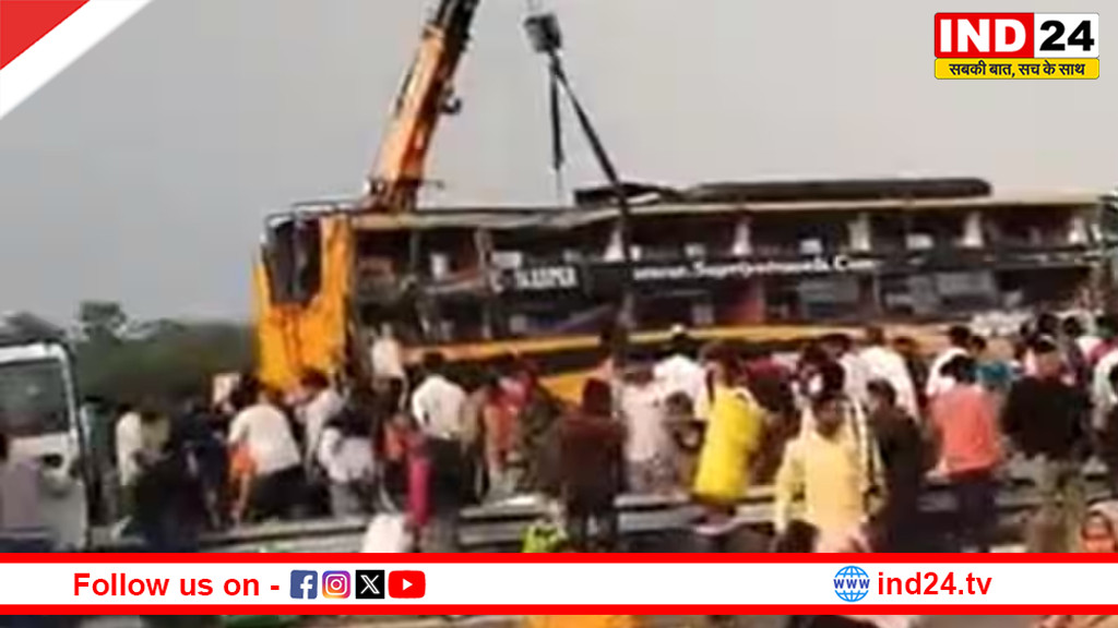 लखनऊ में डबल डेकर बस पलटी, हादसे में 5 लोगों की मौत, कई घायल