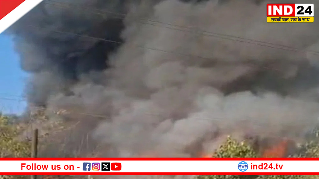 भोपाल में फर्नीचर गोदाम में भीषण आग, आसमान में छाया काले धुएं का गुबार