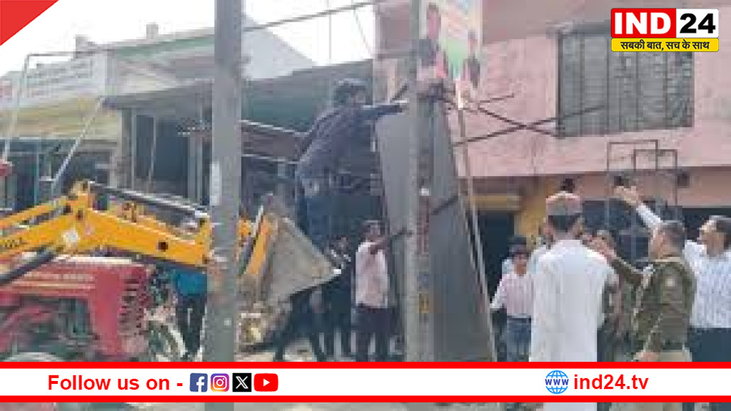 रुड़की-लक्सर मार्ग पर जाम और अतिक्रमण को लेकर प्रशासन ने बुलडोजर से चलाया अभियान, दुकानदारों को दी चेतावनी