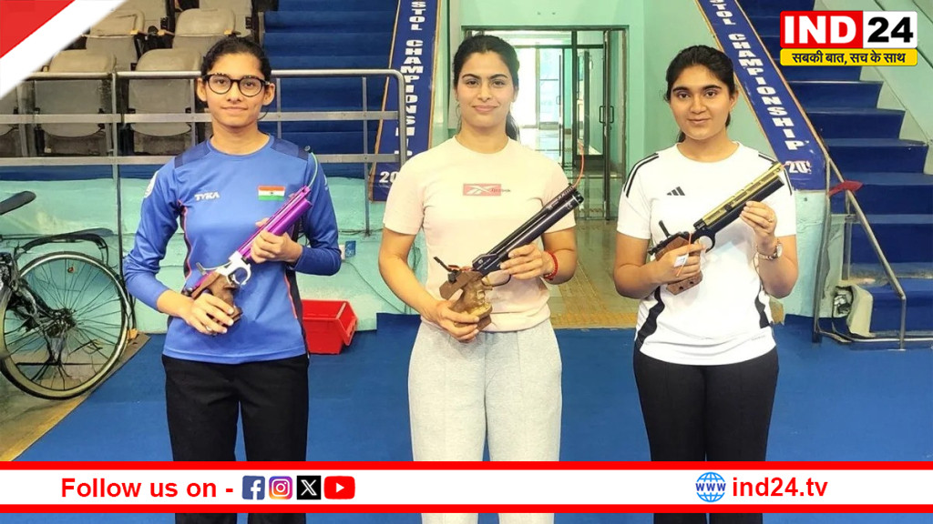 मनु भाकर ने महिला 10 मीटर पिस्टल कंपटीशन में मारी बाजी, हासिल किया पहला स्थान 