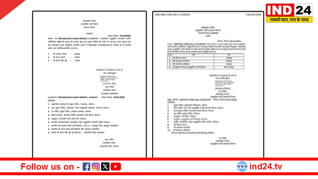 MP में राजनीतिक नियुक्तियां शुरू: रामलाल रौतेल ST और कैलाश जाटव SC आयोग के बने अध्यक्ष,सदस्य भी नियुक्त 