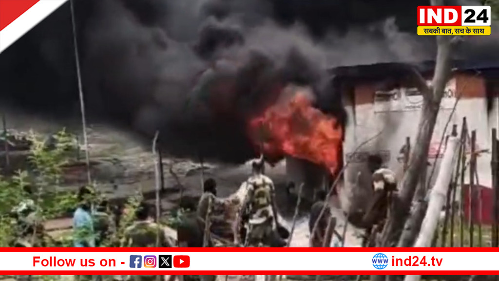 हिंगलगंज BSF कैंप में भीषण आग, एक जवान की मौत