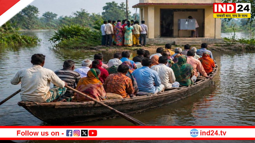 भागीरथी की चुनौती: घर इस पार, वोट डालने के लिए ग्रामीणों को रोज़ नदी पार करने की मजबूरी