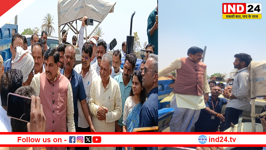 सीएम डॉ. मोहन यादव का अलग अंदाज, ट्रॉली पर चढ़कर किसानों से की बात, गेहूं उपार्जन केंद्रों का किया औचक निरीक्षण