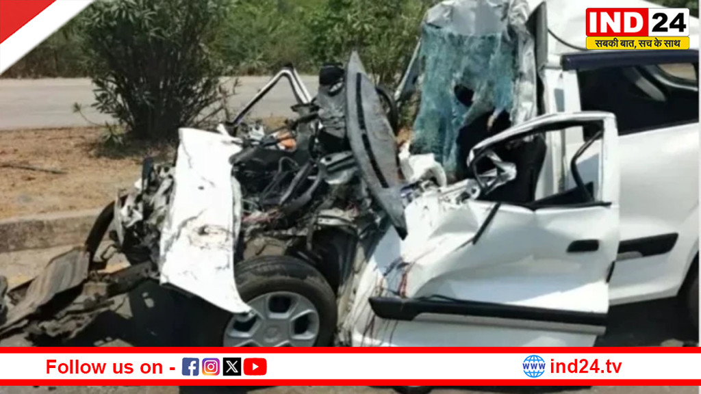 कोरबा-चांपा हाईवे पर भीषण हादसा, तेज रफ्तार कार हाइवा से टकराई, मां-बेटे समेत तीन की मौत