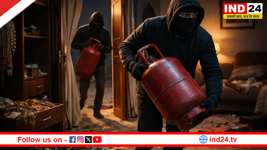 बंद घर को निशाना बनाकर चोर ले उड़े दो भरे गैस सिलेंडर, जेवर-नकदी को नहीं लगाया हाथ