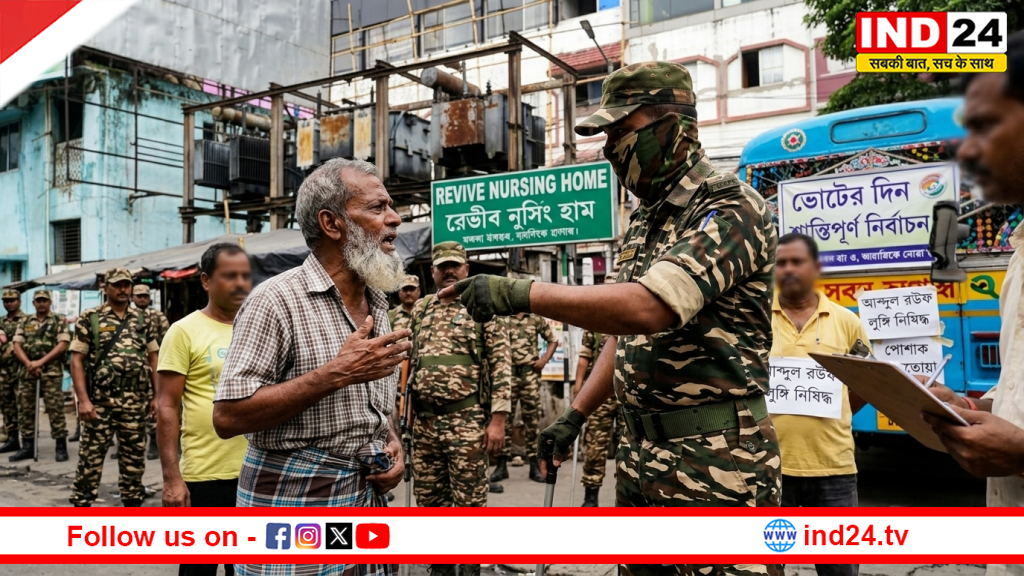 बंगाल चुनाव: वोटिंग के बीच 'पोशाक फतवा'! लुंगी पहनकर आए बुजुर्ग को सुरक्षा बलों ने रोका, नाती की पैंट पहनकर डाला वोट