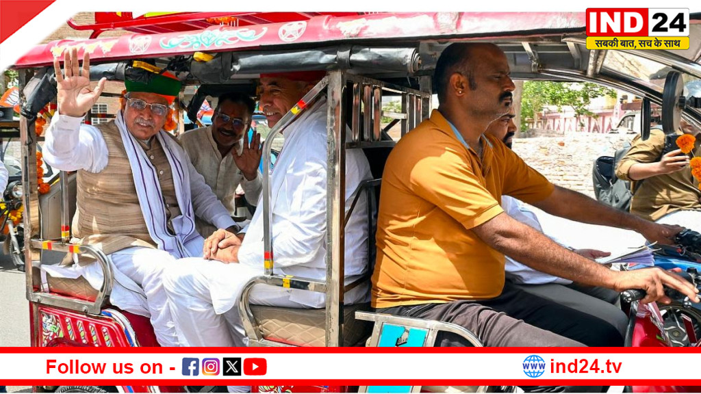केंद्रीय मंत्री अर्जुन राम मेघवाल ने दिया ईंधन बचत का संदेश, बीकानेर में ई-रिक्शा से तय किया रेलवे स्टेशन से घर तक का सफर