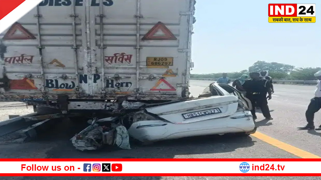 आजमगढ़ में पूर्वांचल एक्सप्रेस-वे पर दर्दनाक हादसा, कंटेनर से टकराई कार, पांच लोगों की मौत