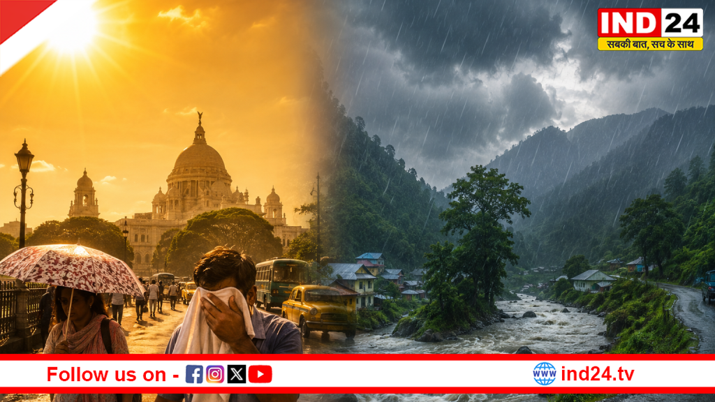 बंगाल मौसम अलर्ट- दक्षिण बंगाल गर्मी से बेहाल, उत्तर बंगाल में भारी बारिश का रेड अलर्ट