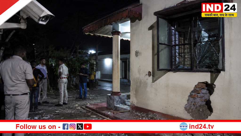नोआपाड़ा में TMC नेता के घर पर देर रात बमबाजी, CCTV में कैद हुई दहशत की तस्वीर