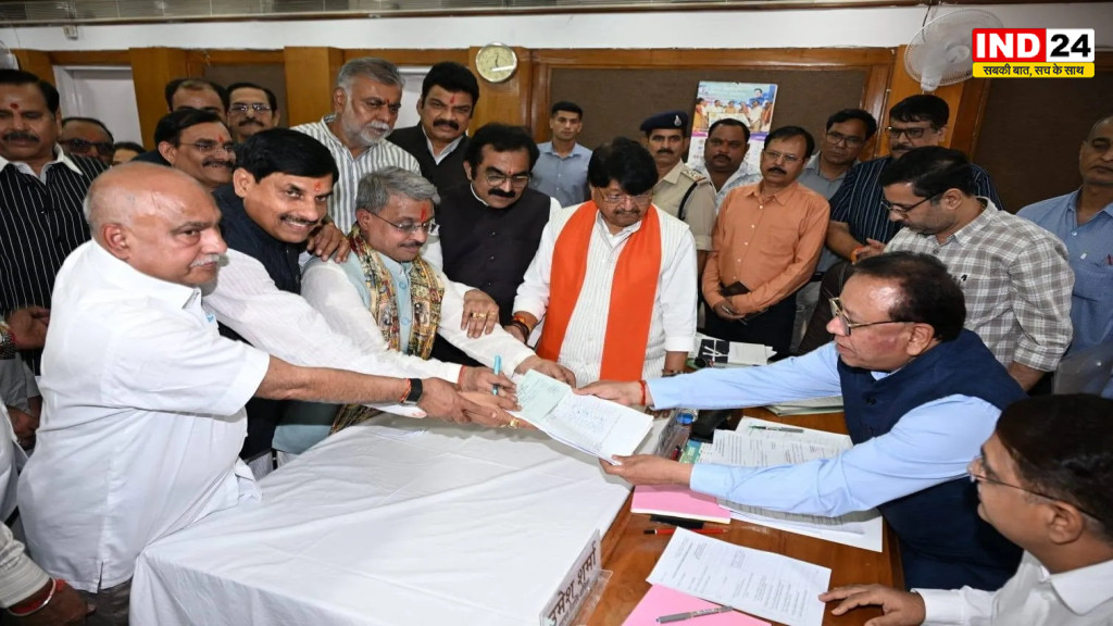 सीएम डॉ. मोहन यादव की मौजूदगी में तरुण चुघ और रजनीश अग्रवाल ने राज्यसभा के लिए नामांकन दाखिल किया