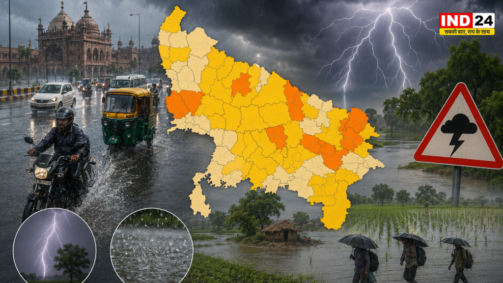 UP Weather Alert: 24 घंटे में यूपी पहुंचेगा मानसून! 15 शहरों में झमाझम बारिश, बिजली गिरने से 2 की मौत, 46 जिलों में अलर्ट