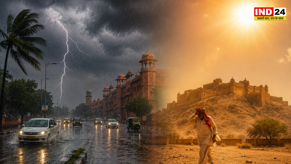 राजस्थान में फिर बदला मौसम! 30 से ज्यादा जिलों में आंधी-बारिश का अलर्ट, श्रीगंगानगर में 3 इंच पानी; गर्मी भी दिखा रही तेवर