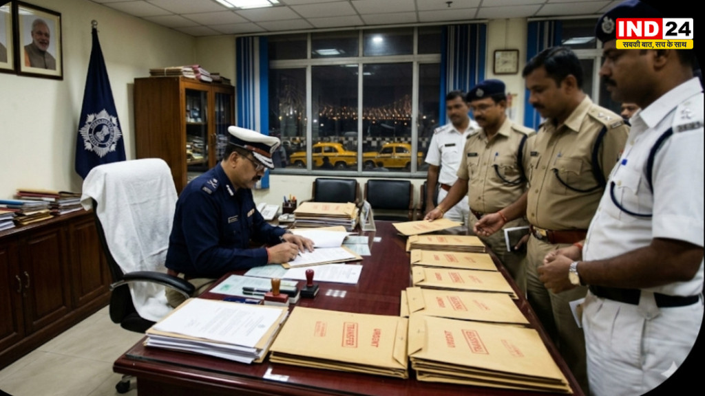कोलकाता पुलिस मे बड़ा प्रशासनिक फेरबदल-15 इंस्पेक्टर रैंक अधिकारियो का तत्काल तबादला जारी