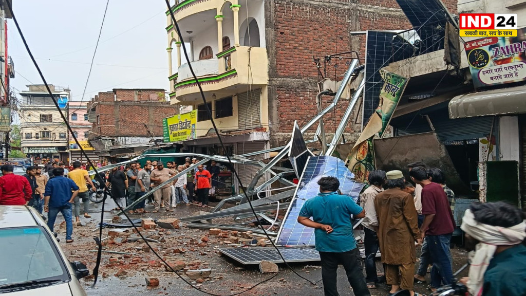 सीहोर में आंधी का कहर: मकान ढहे, बिजली खंभे उखड़े; मलबे में दबकर बच्चा गंभीर घायल
