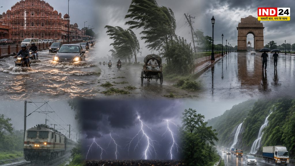 Weather Alert: राजस्थान में बारिश से सड़कें बनीं तालाब, यूपी में आंधी का कहर; दिल्ली भी भीगी, MP-Gujarat में मानसून की धमाकेदार एंट्री