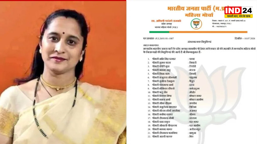 MP BJP Appointments: भाजपा का बड़ा संगठनात्मक दांव! 19 जिलों में महिला मोर्चा की नई जिलाध्यक्ष घोषित, जानिए किसे मिली किस जिले की कमान