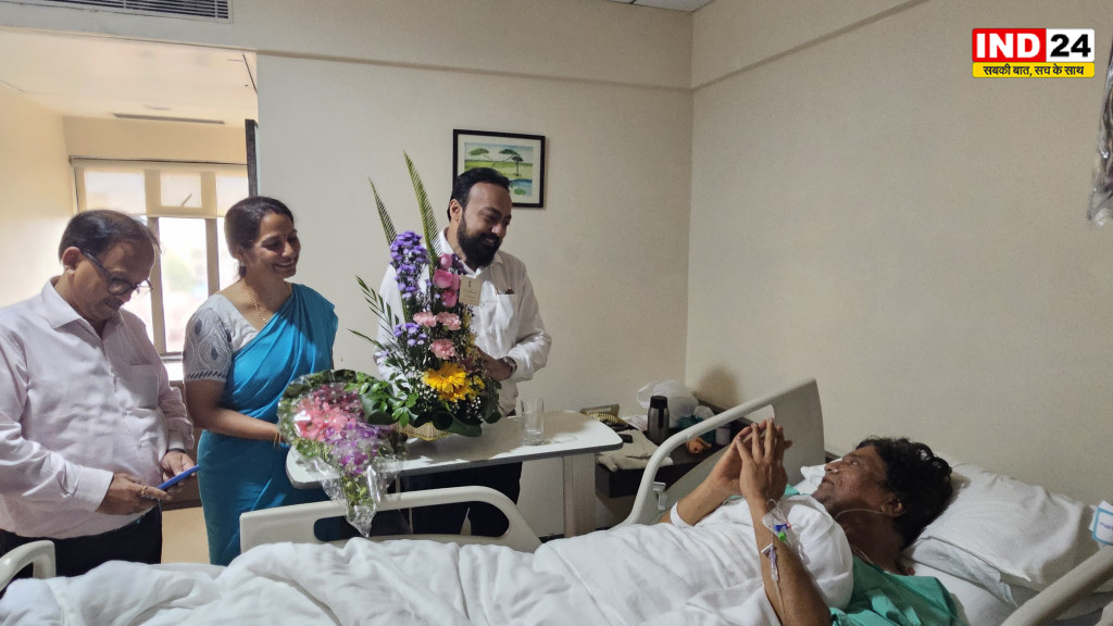 राजेश शर्मा का हालचाल जानने मणिपाल अस्पताल पहुंचे खेल मंत्री डॉ. इंद्रनील खान