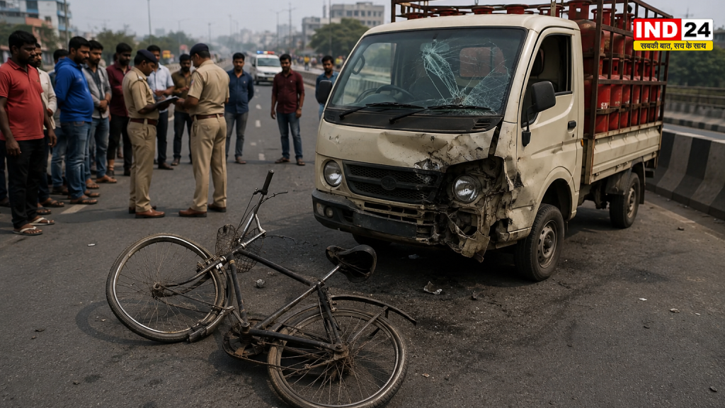 NH-16 पर दर्दनाक हादसा: गैस सिलेंडर लदे वाहन की टक्कर से साइकिल सवार की मौत