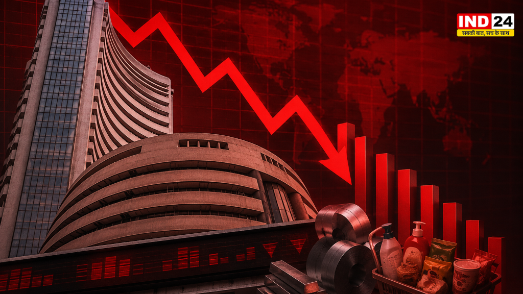 Sensex Crash Today: शेयर बाजार में अचानक मची बिकवाली! सेंसेक्स 300 अंक टूटा, निफ्टी फिसला; जानिए निवेशकों की चिंता की असली वजह