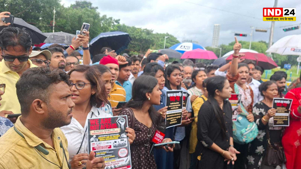 कोलकाता में पत्रकारों का बड़ा प्रदर्शनः नीट पेपर लिक विरोध रैली के दौरान मीडियाकर्मियों पर हमले के विरोध में निकाली रैली