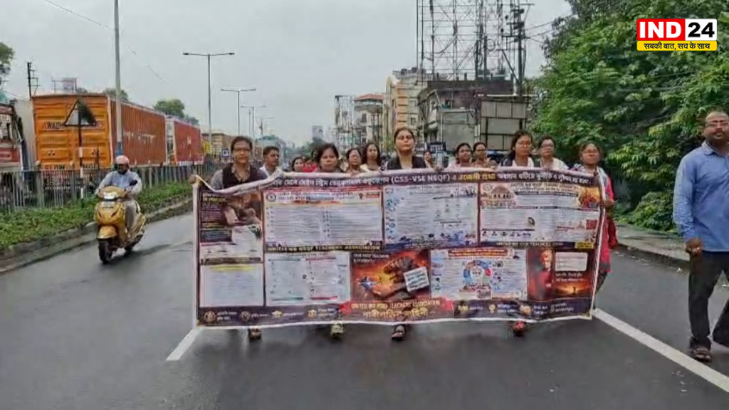 उत्तरकन्या मार्च पर NSQF का शक्ति प्रदर्शन, वेतन और नौकरी की सुरक्षा को लेकर 15 अगस्त तक का अल्टीमेटम