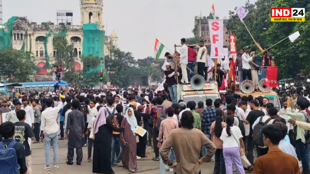 नीट प्रश्नपत्र लीक मामले पर कोलकाता में उग्र प्रदर्शन, धर्मतला बना रणक्षेत्र, पुलिस और प्रदर्शनकारियों में झड़प