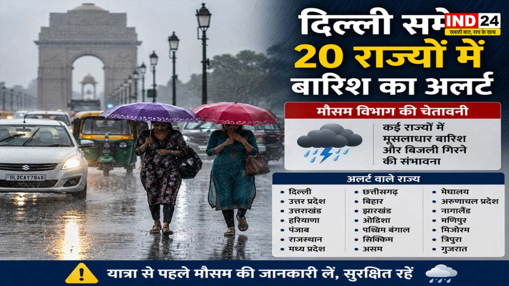 Weather Update: 5 अगस्त तक भारी बारिश का अलर्ट, दिल्ली-NCR समेत कई राज्यों में मानसून का कहर; गुजरात में रेड अलर्ट, स्कूल बंद