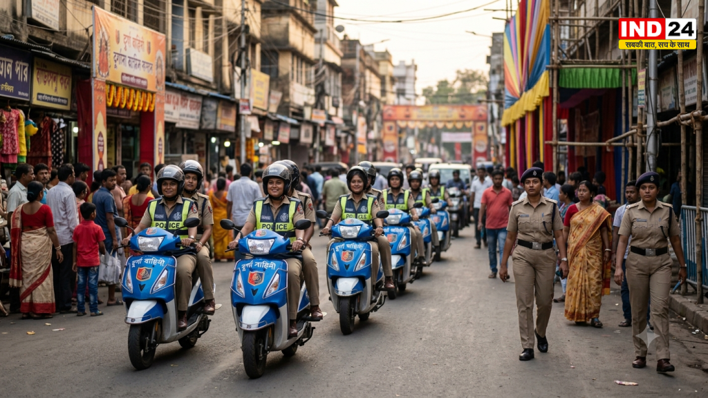 दुर्गा पूजा से पहले हावड़ा में महिलाओं की सुरक्षा का सख्त पहरा, सड़कों पर उतरी 'दुर्गा वाहिनी'