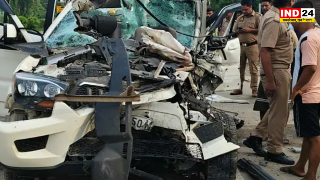 कानपुर में भीषण सड़क हादसा, खड़े ट्रक से टकराई तेज रफ्तार स्कॉर्पियो, 2 बच्चों समेत 3 की मौत, 5 घायल