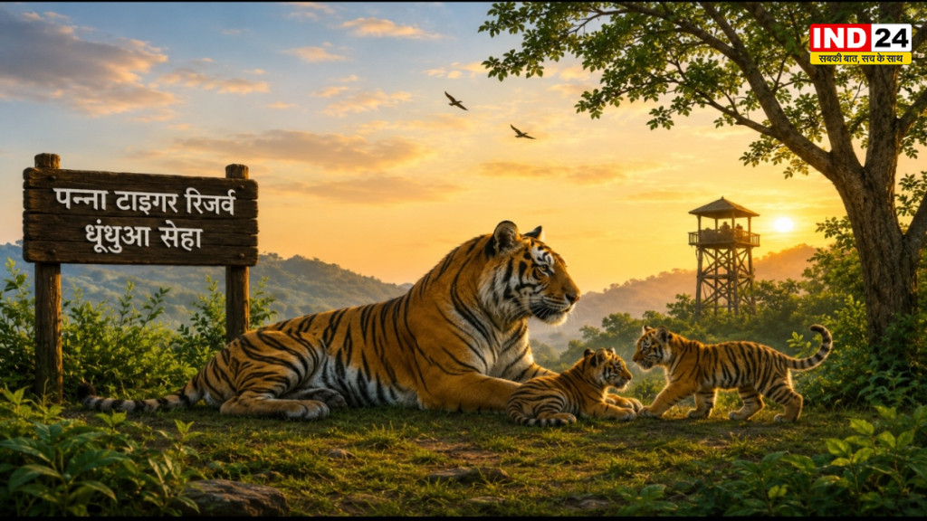 Panna Tiger Reserve News: धूंधुआ सेहा में बाघिन P-652 ने दो शावकों को दिया जन्म, वन विभाग की निगरानी जारी