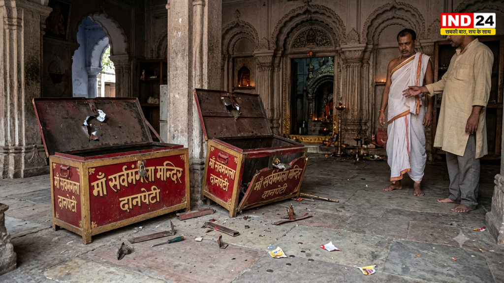 बर्धमान के मां सर्वमंगला मंदिर में चोरी, दानपेटियां तोड़कर नकदी ले गए चोर