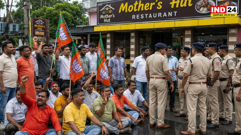 नदिया के रेस्तरां में 'हलाल मीट' को लेकर विवाद: BJP कार्यकर्ताओं का प्रदर्शन, लेबलिंग और 'झटका मीट' विकल्प की मांग