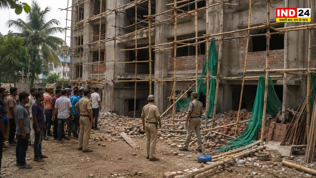 मध्यमग्राम में निर्माणाधीन बहुमंजिला इमारत से गिरे 3 मजदूर, 2 की मौत; एक की हालत गंभीर