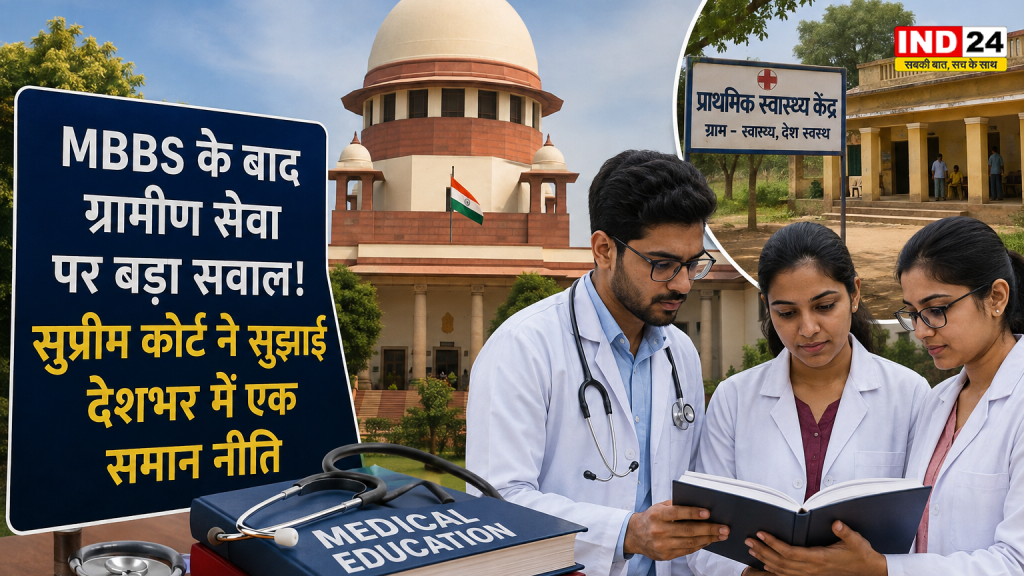 डॉक्टरों की ग्रामीण सेवा पर पूरे देश में हो एक समान नीति, सुप्रीम कोर्ट ने केंद्र सरकार से मांगा जवाब, कहा- मेडिकल छात्रों की देश निर्माण में भूमिका