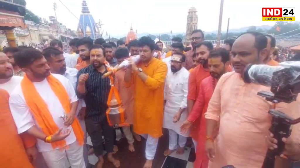 तेजस्वी सूर्या ने शुरू की कांवड़ यात्रा, हरकी पैड़ी पर पूजा कर भरा गंगाजल