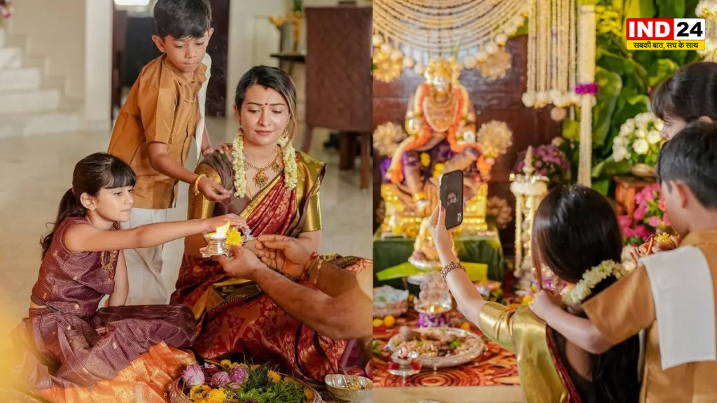 वरमहालक्ष्मी पूजा में बच्चों संग नजर आईं राधिका पंडित, यश ने ऐसे निभाई पति की जिम्मेदारी