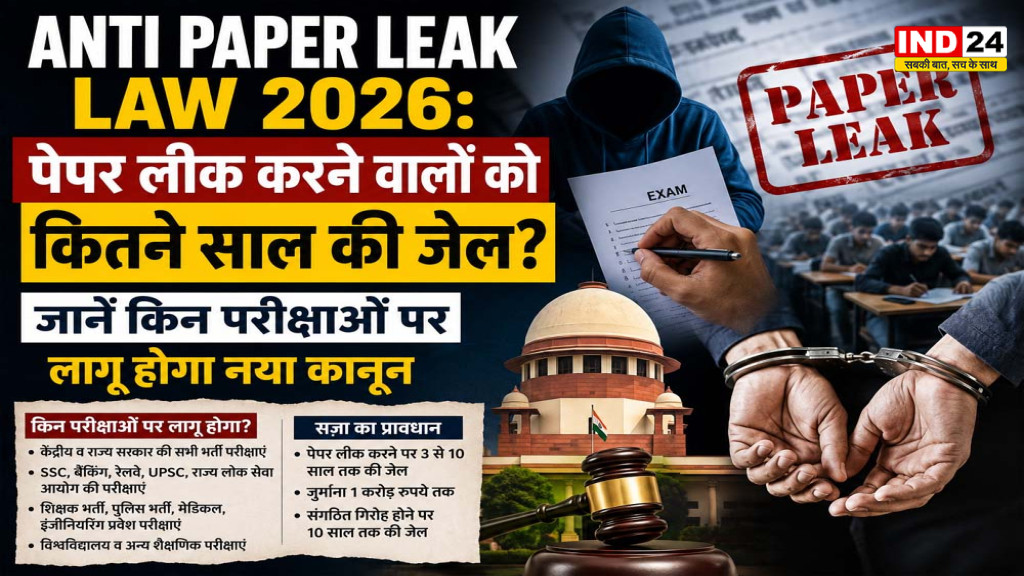 Anti Paper Leak Law 2026: पेपर लीक करने वालों को कितने साल की जेल? जानें किन परीक्षाओं पर लागू होगा नया कानून