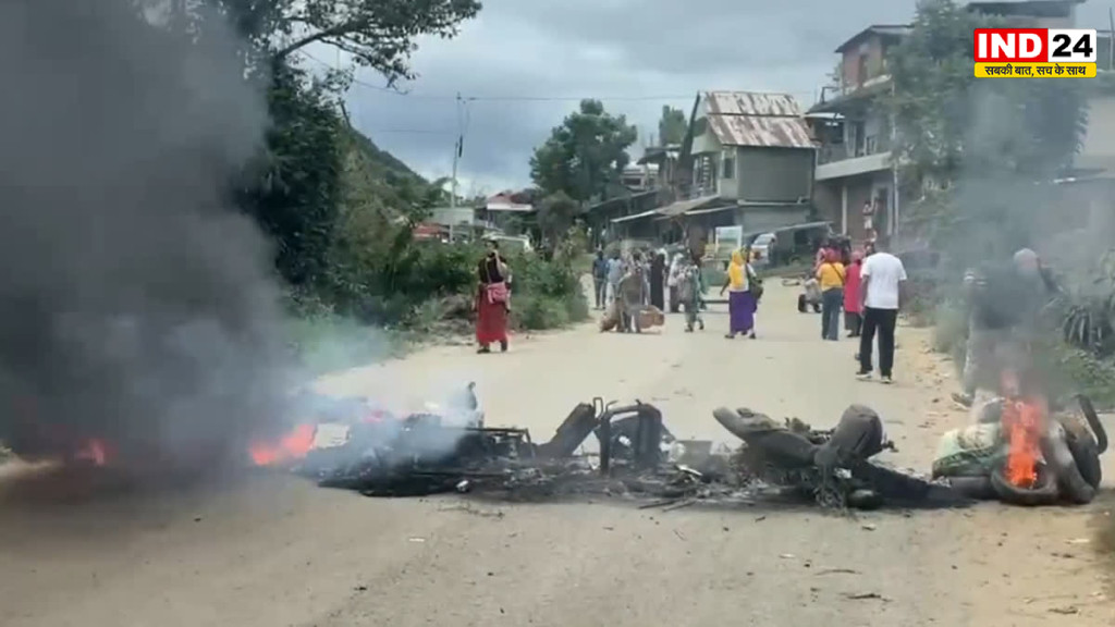 मणिपुर में फिर भड़की हिंसा, कई घरों में लगाई आग, गोलीबारी में CRPF जवान घायल