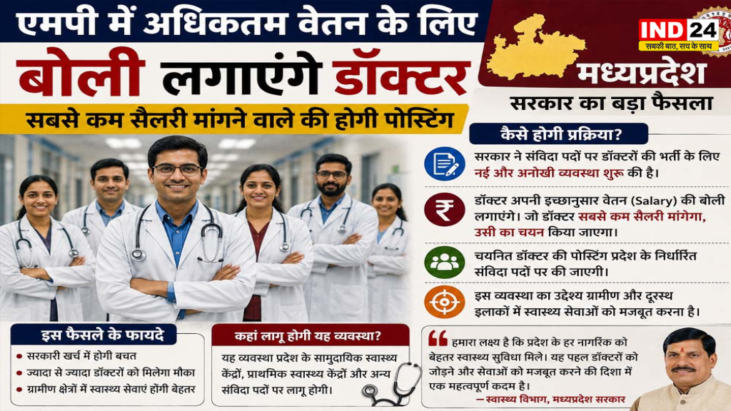 MP Doctor Recruitment: दूरस्थ अस्पतालों में डॉक्टर खुद बताएंगे वेतन, कम कोट वाले विशेषज्ञ को मिलेगा मौका