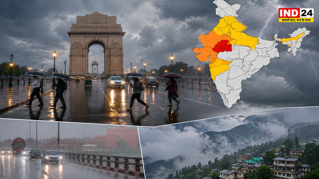 IMD Weather Today: हिमाचल-उत्तराखंड, पूर्वी राजस्थान और पश्चिमी MP में बहुत भारी बारिश; दिल्ली-UP भी अलर्ट