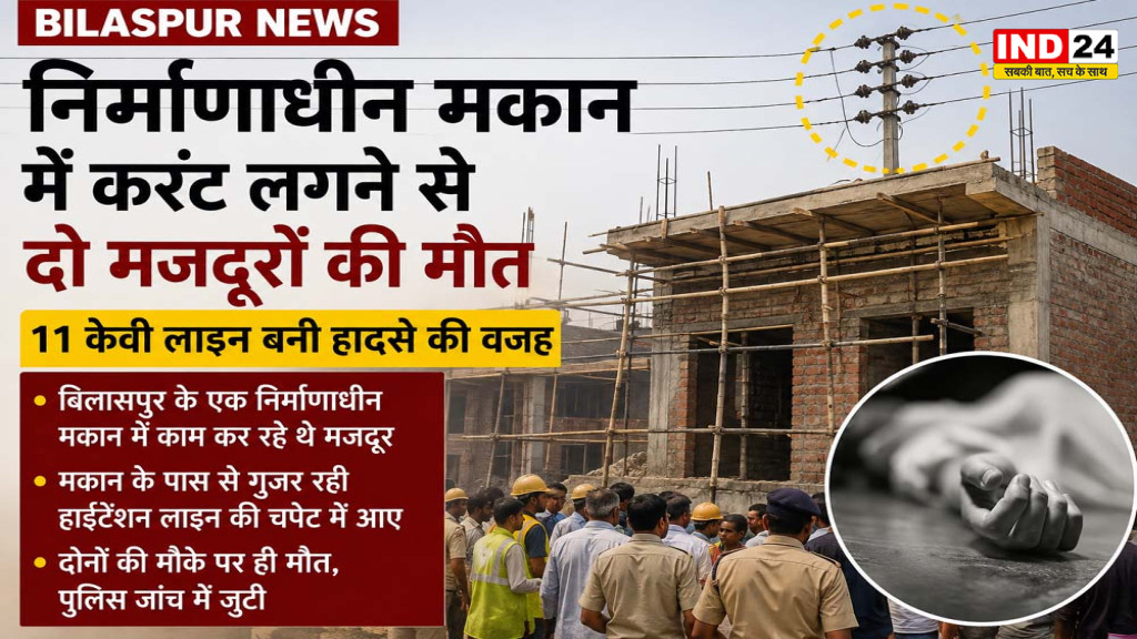 Bilaspur News: निर्माणाधीन मकान पर काम के दौरान हाईटेंशन लाइन की चपेट में आए दो मजदूर, मौके पर दोनों की मौत