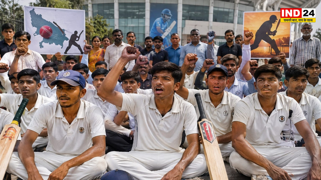 UP में 3 रणजी टीमों की मांग को लेकर सड़क पर उतरे ‘Gen Z’ क्रिकेटर: इकाना स्टेडियम के बाहर खिलाड़ियों और अभिभावकों का प्रदर्शन