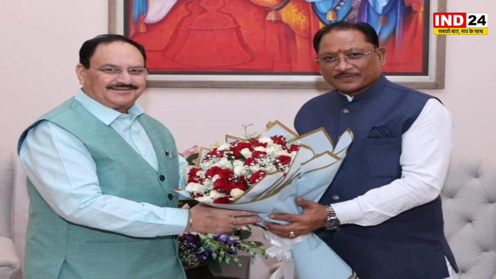 CM साय की केंद्रीय मंत्री जेपी नड्डा से मुलाकात, छत्तीसगढ़ में स्वास्थ्य सेवाओं के विस्तार पर हुई चर्चा