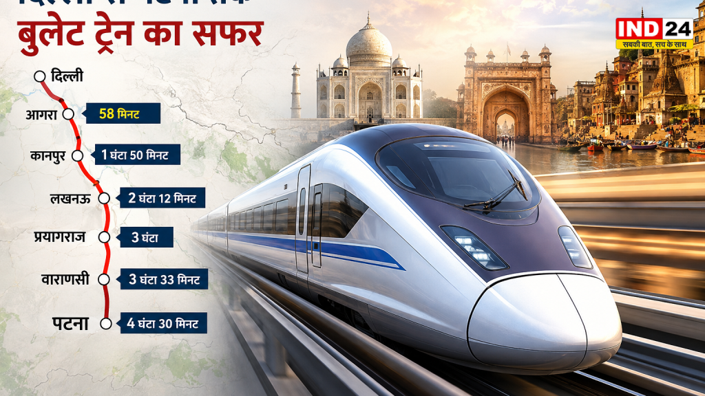 दिल्ली से पटना तक बुलेट ट्रेन का सपना होगा साकार, आगरा सिर्फ 58 मिनट; वाराणसी 3.5 घंटे में पहुंचने की तैयारी