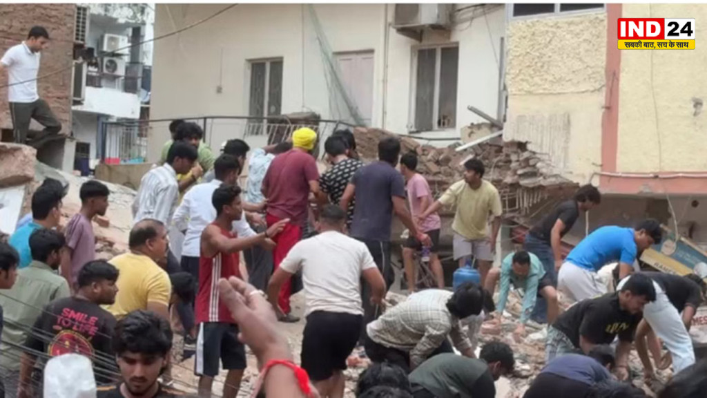 दिल्ली के सत्य निकेतन में बड़ा हादसा, 5 मंजिला बिल्डिंग गिरी, 1 की मौत, कई छात्र मलबे में फंसे
