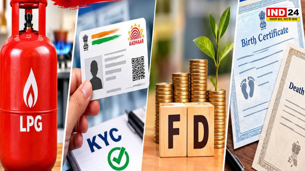 1 अक्टूबर से बदलेंगे कई नियम, LPG सब्सिडी, FD और जन्म-मृत्यु रजिस्ट्रेशन पर पड़ेगा असर, जानें क्या बदलेगा?