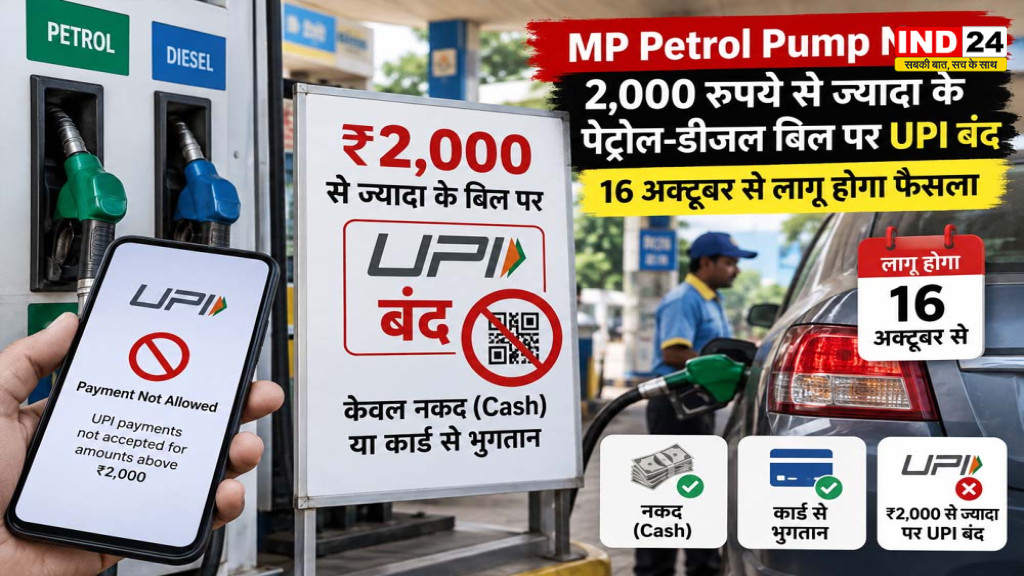 MP Petrol Pump News: 2,000 रुपये से ज्यादा के पेट्रोल-डीजल बिल पर UPI बंद करने की तैयारी, 16 अक्टूबर से लागू होगा फैसला