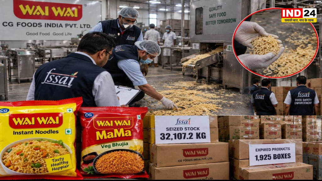 Wai Wai निर्माता CG Foods पर FSSAI का बड़ा एक्शन, फर्श पर गिरे टूटे नूडल्स से भुजिया बनाने का खुलासा; 32 हजार किलो स्टॉक जब्त